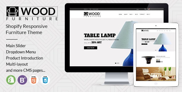 Tema Parallax de Shopify: Decoración de muebles de madera
