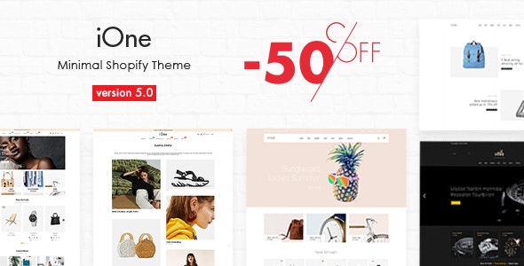 iOne - Tema minimalista y adaptable de Shopify con función de arrastrar y soltar