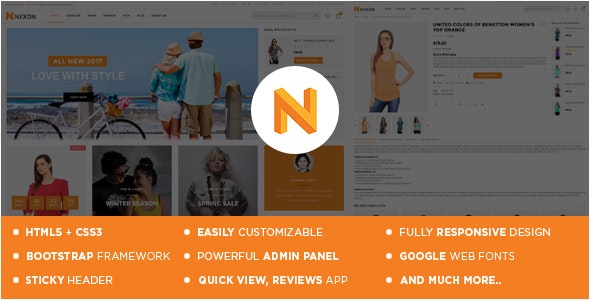Tema y plantilla de Shopify para tienda de ropa Nexon