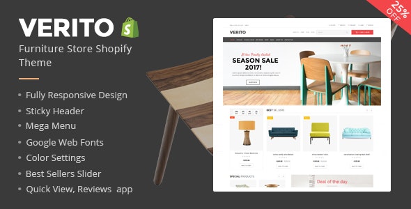 Verito Furniture Store Shopify Theme & Template