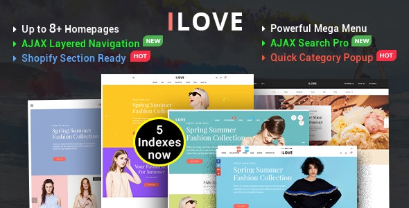 iLove - Highly Creative Responsive Shopify Theme (Sections Drag & Drop Ready)