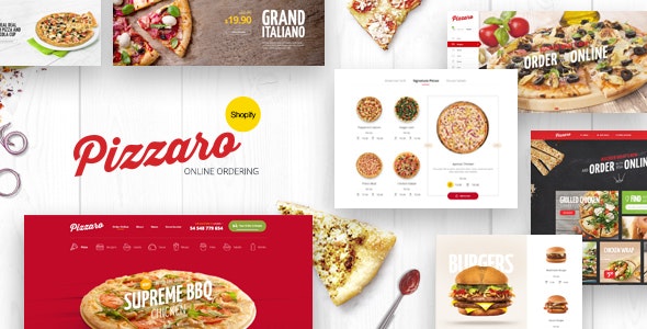 Tema de Shopify para tienda de alimentos - Pizzaro