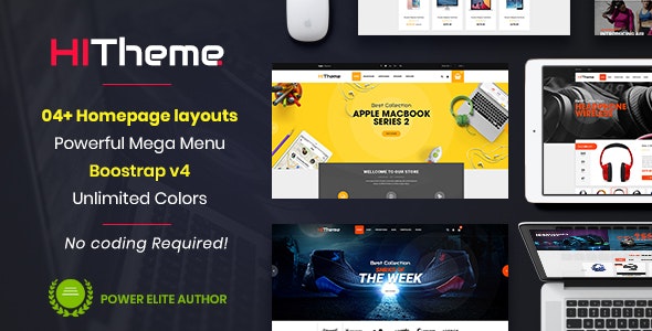 HiTheme - Responsive & Multipurpose Sectioned Bootstrap 4 Shopify Theme