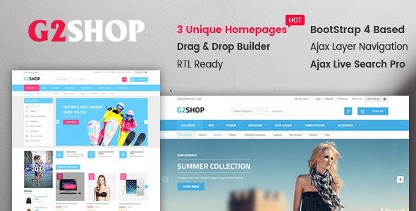 G2Shop - Responsive & Multipurpose Sectioned Bootstrap 4 Shopify Theme