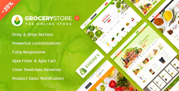 Tema responsivo de Shopify para tiendas de comestibles y productos orgánicos