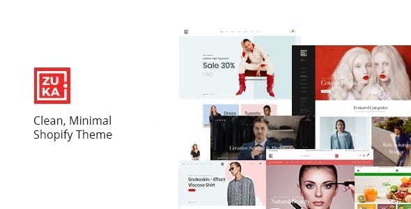 Tema minimalista de Shopify - Zuka