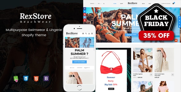 RexStore - Multipurpose Swimwear & Lingerie Shopify Theme