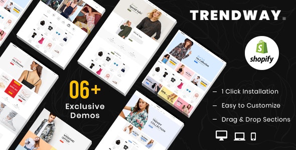 Trendway – Tema adaptable multipropósito de Shopify para moda