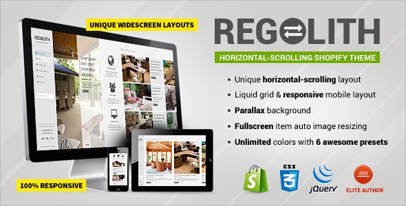Regolith — Responsive Horizontal Shopify Theme