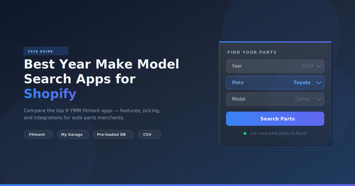 Best Year Make Model Search Apps for Shopify in 2026: A Complete Guide for Auto Parts Merchants