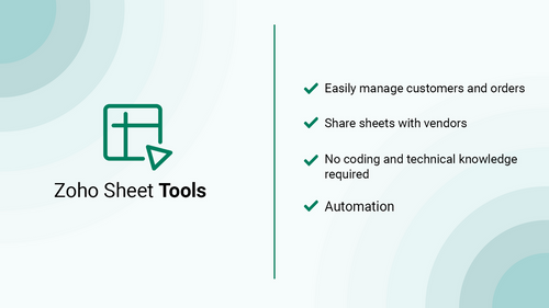 Zoho Sheets Tools