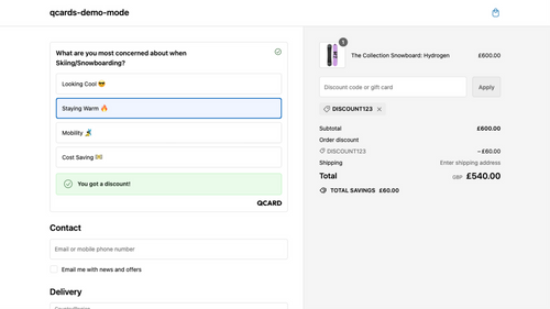 QCards: Simple Checkout Survey