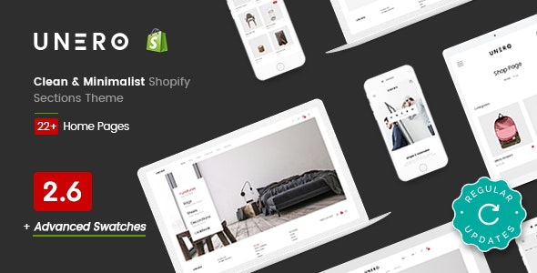 Unero - Clean &amp; Minimal Shopify Sections Theme