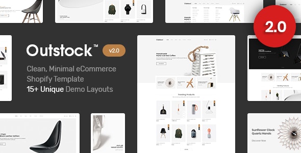 Shopify - Outstock Limpio, Minimalista, Arrastrar y soltar