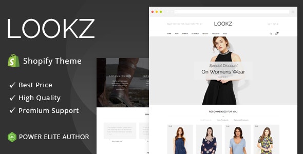 Lookz - Tema multipropósito seccionado para Shopify