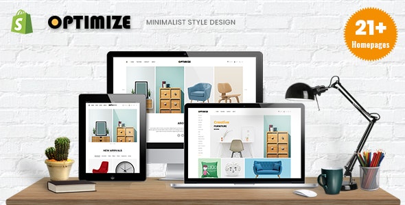 Optimize: Tema minimalista de Shopify para tiendas de muebles, decoración del hogar, interiores y regalos 