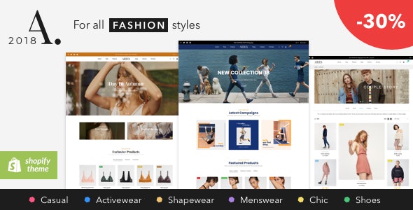 ARIES - Todo para un tema de moda de Shopify