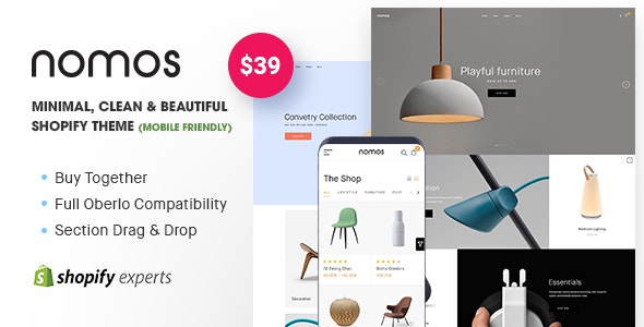 Nomos - Tema de Shopify minimalista, limpio y atractivo (compatible con dispositivos móviles)