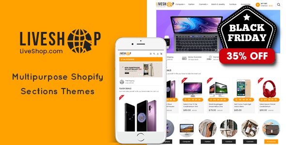 LiveShop - Multipurpose Drag &amp; Drop Shopify Theme