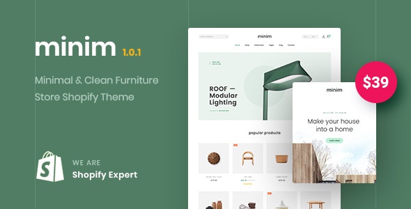 Minim – Minimal &amp; Clean Furniture Store Shopify Theme (Mobile Friendly)