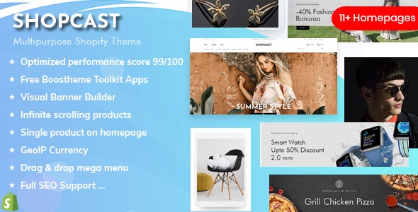 Shopcast - High Performance Multipurpose Shopify Sections Theme