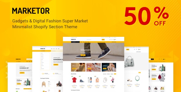 Marketor - Tema adaptable y multipropósito para Shopify