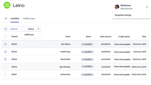 Leino ‑ Cargonizer integration