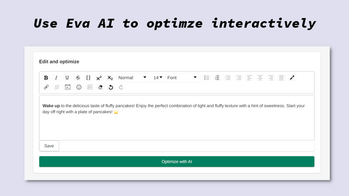 Eva AI: optimize descriptions