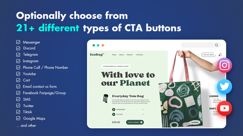 MaxLeads ‑ CTA, Social buttons