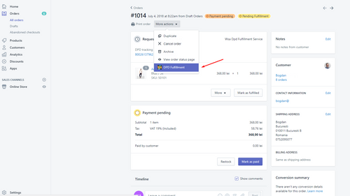 WSA DPD Integration