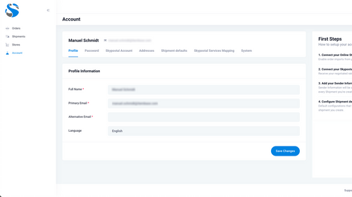 SkyPostal Shipping Dashboard