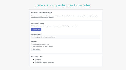 UpFeed Product Feed