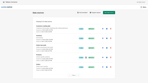 Alpha Serve Tableau Connector