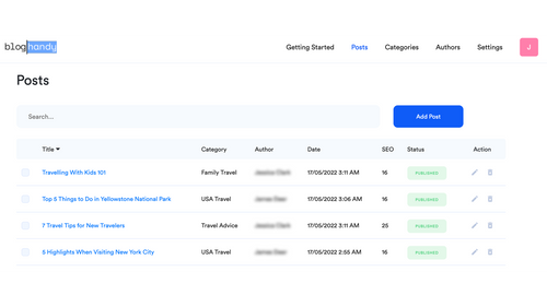 BlogHandy ‑ SEO Optimized Blog