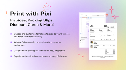 Pixi Invoice PDF Order Printer