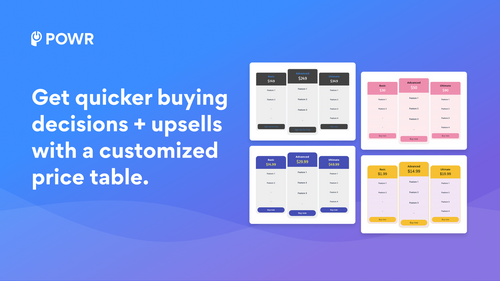 POWR: Pricing Table Comparison
